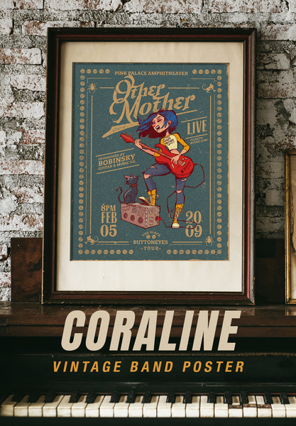 Coraline Vintage Band Poster