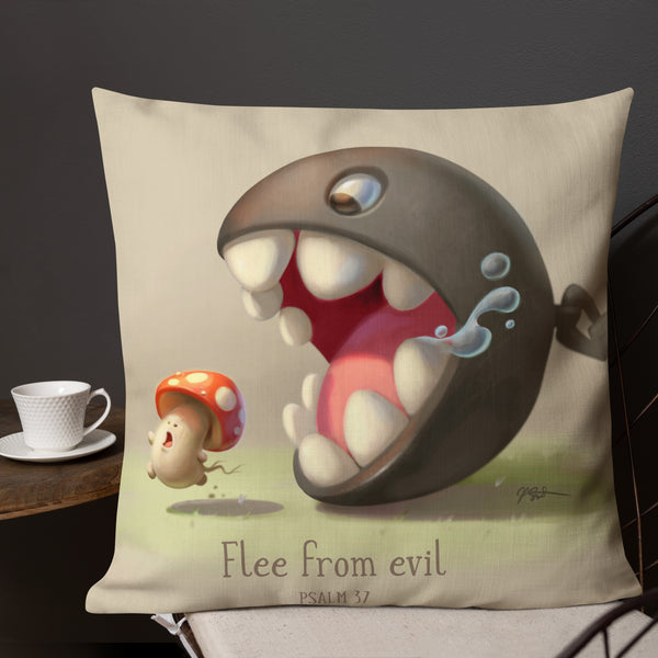 Flee from Evil Pillow